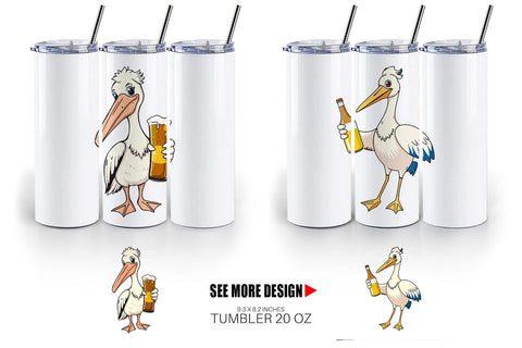 Tumbler Pelican Beer Day Sublimation artnoy 