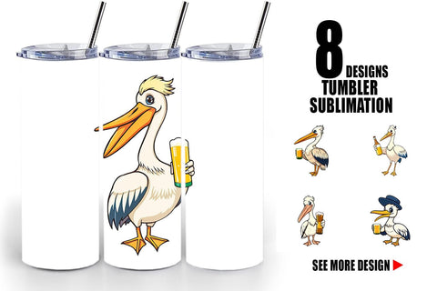 Tumbler Pelican Beer Day Sublimation artnoy 
