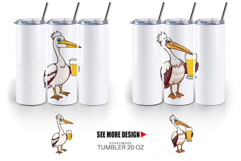 Tumbler Pelican Beer Day Sublimation artnoy 