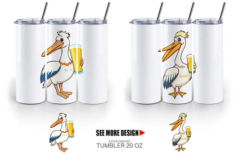 Tumbler Pelican Beer Day Sublimation artnoy 