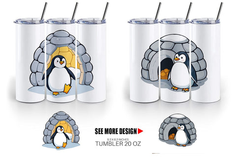 Tumbler Penguin and Igloo Sublimation artnoy 