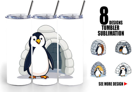 Tumbler Penguin and Igloo Sublimation artnoy 