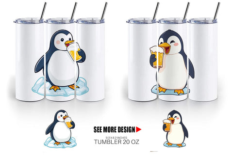Tumbler Penguin Beer Day Sublimation artnoy 