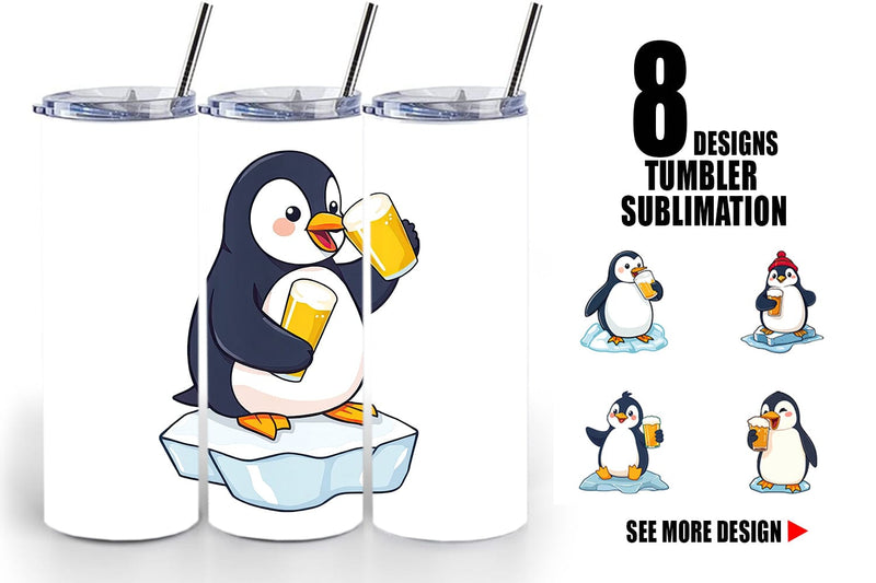 Tumbler Penguin Beer Day Sublimation artnoy 