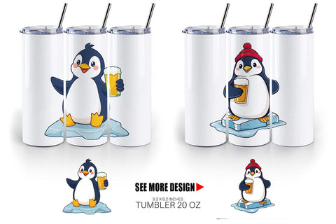 Tumbler Penguin Beer Day Sublimation artnoy 