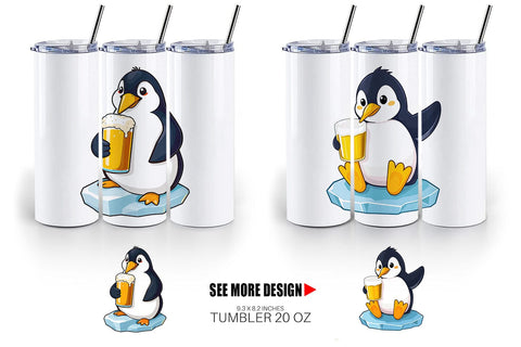 Tumbler Penguin Beer Day Sublimation artnoy 