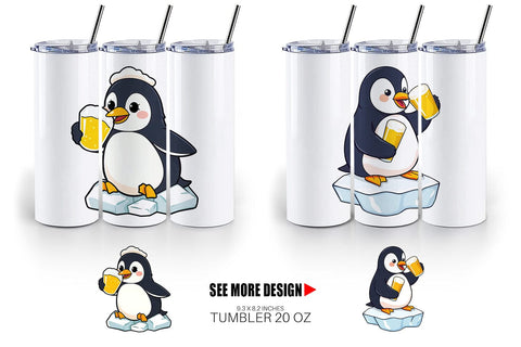 Tumbler Penguin Beer Day Sublimation artnoy 