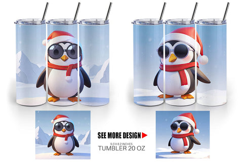 Tumbler Penguin Christmas Sublimation artnoy 