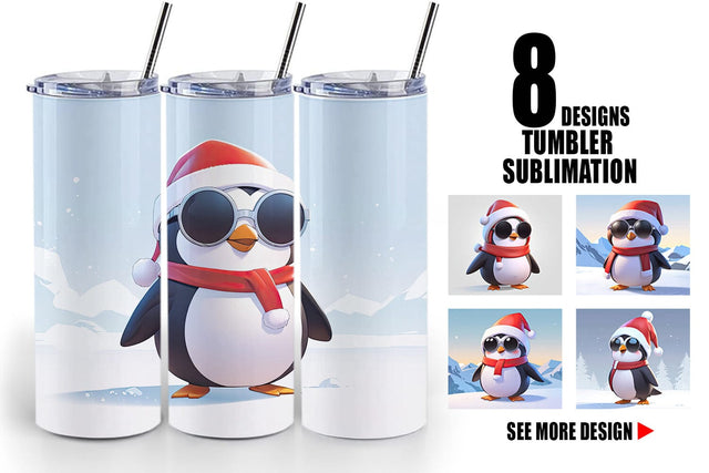 Tumbler Penguin Christmas Sublimation artnoy 