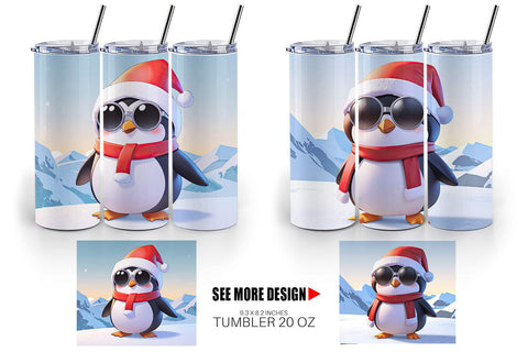 Tumbler Penguin Christmas Sublimation artnoy 