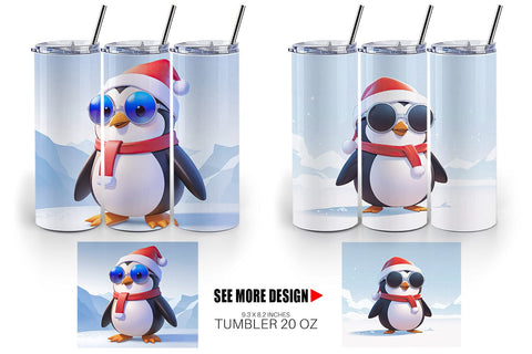 Tumbler Penguin Christmas Sublimation artnoy 