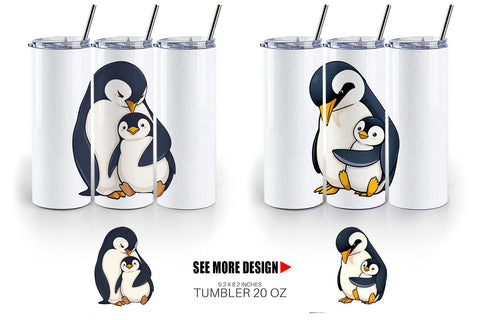 Tumbler Penguin Family Sublimation artnoy 
