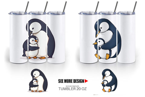 Tumbler Penguin Family Sublimation artnoy 
