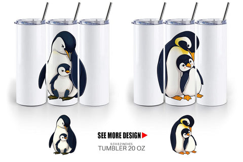 Tumbler Penguin Family Sublimation artnoy 