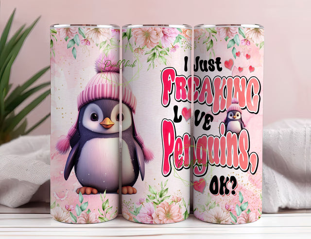 Tumbler Penguin Gifts For Women, Girls Who Freaking Love Penguins Tumbler PNG Sublimation PixelChick 