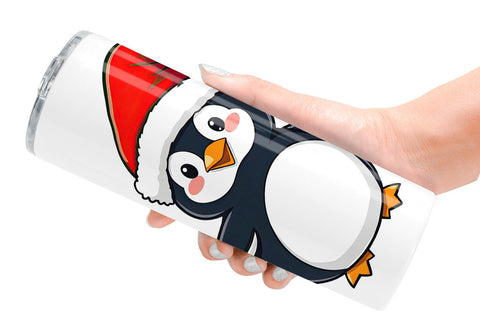 Tumbler Penguin in a Santa Hat Sublimation artnoy 