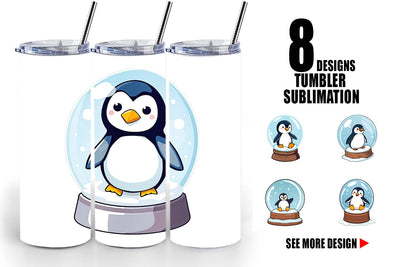 Tumbler Penguin in a Snow Globe Sublimation artnoy 