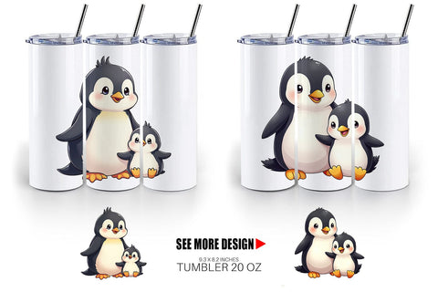 Tumbler Penguin Mother's Day Sublimation artnoy 
