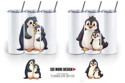 Tumbler Penguin Mother's Day Sublimation artnoy 