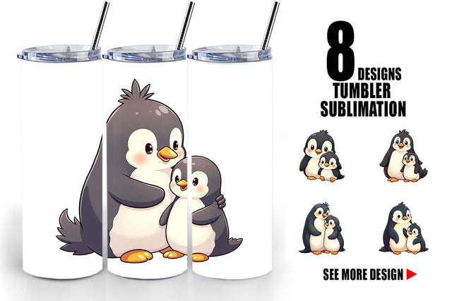 Tumbler Penguin Mother's Day Sublimation artnoy 