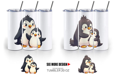 Tumbler Penguin Mother's Day Sublimation artnoy 