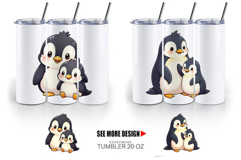 Tumbler Penguin Mother's Day Sublimation artnoy 