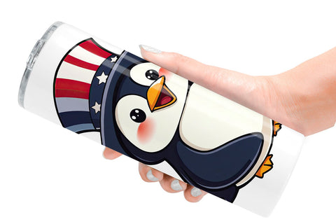 Tumbler Penguin Patriotic Sublimation artnoy 