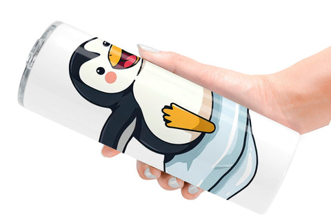 Tumbler Penguin Sliding on Ice Sublimation artnoy 