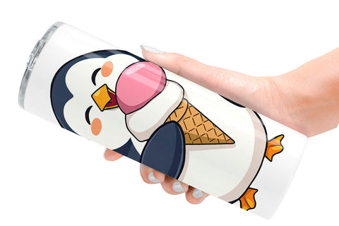 Tumbler Penguin with an Ice Cream Sublimation artnoy 