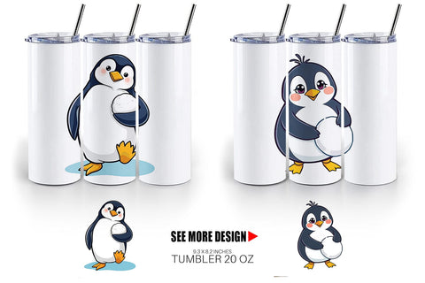 Tumbler Penguin with Snowball Sublimation artnoy 