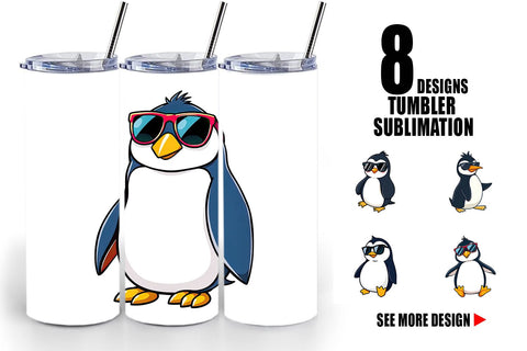 Tumbler Penguin with Sunglasses Sublimation artnoy 