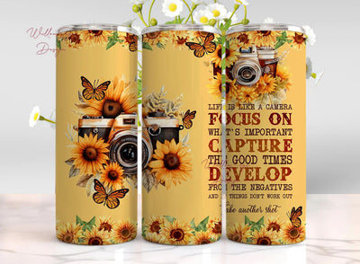 Tumbler Photography Travel, photography essentials, camera love, travel in style, picture-worthy tumbler, photography passion Sublimation WillowSageDesign 