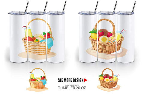 Tumbler Picnic Basket Sublimation artnoy 