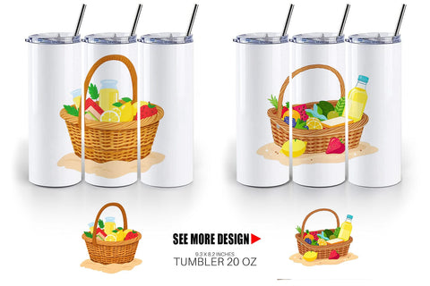 Tumbler Picnic Basket Sublimation artnoy 