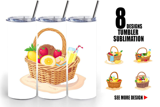 Tumbler Picnic Basket Sublimation artnoy 