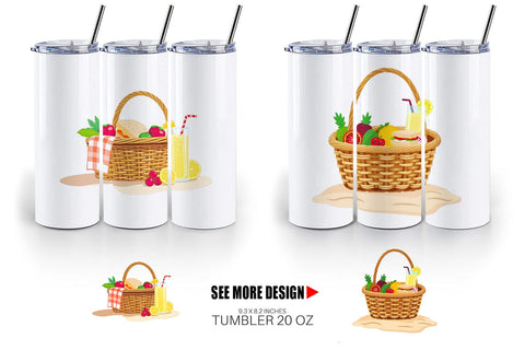 Tumbler Picnic Basket Sublimation artnoy 