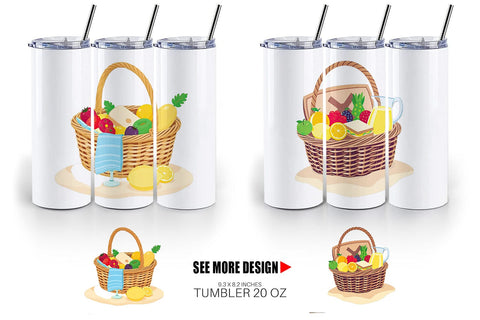 Tumbler Picnic Basket Sublimation artnoy 