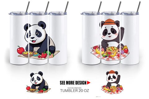 Tumbler Picnic Panda Sublimation artnoy 