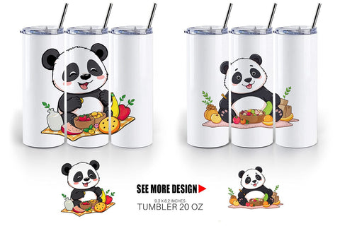 Tumbler Picnic Panda Sublimation artnoy 