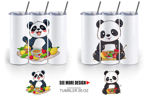 Tumbler Picnic Panda Sublimation artnoy 