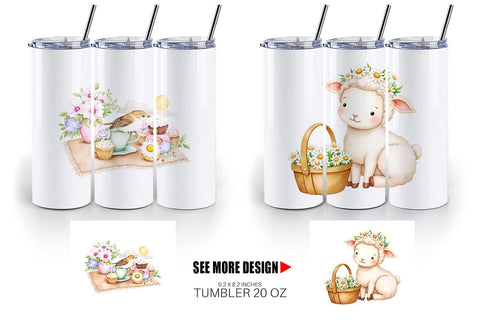 Tumbler Picnic with Farm Animal Sublimation artnoy 