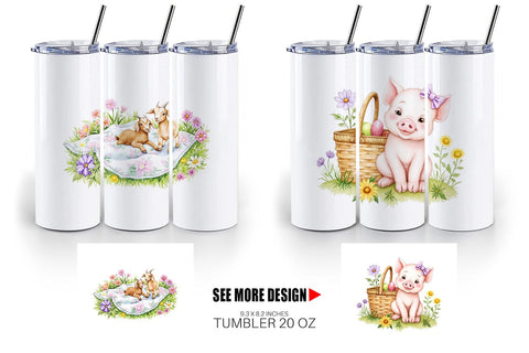 Tumbler Picnic with Farm Animal Sublimation artnoy 
