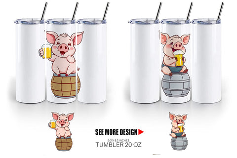 Tumbler Pig Beer Day Sublimation artnoy 