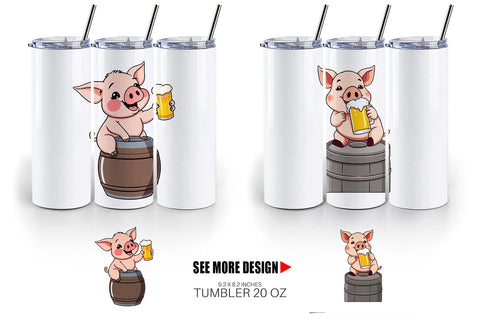 Tumbler Pig Beer Day Sublimation artnoy 