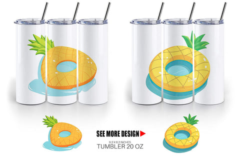 Tumbler Pineapple Float Sublimation artnoy 
