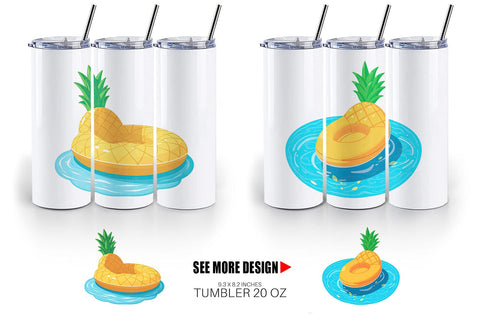 Tumbler Pineapple Float Sublimation artnoy 