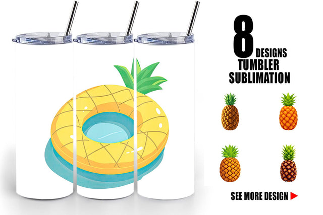 Tumbler Pineapple Float Sublimation artnoy 