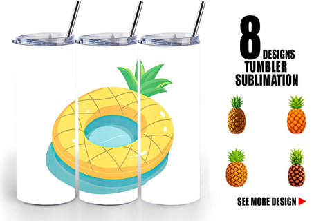 Tumbler Pineapple Float Sublimation artnoy 