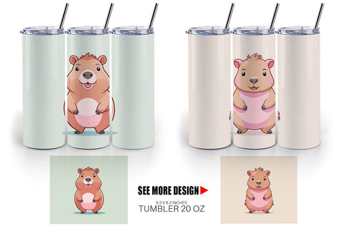 Tumbler Pink Capybara Valentine Sublimation artnoy 