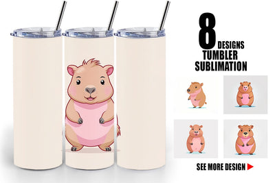 Tumbler Pink Capybara Valentine Sublimation artnoy 